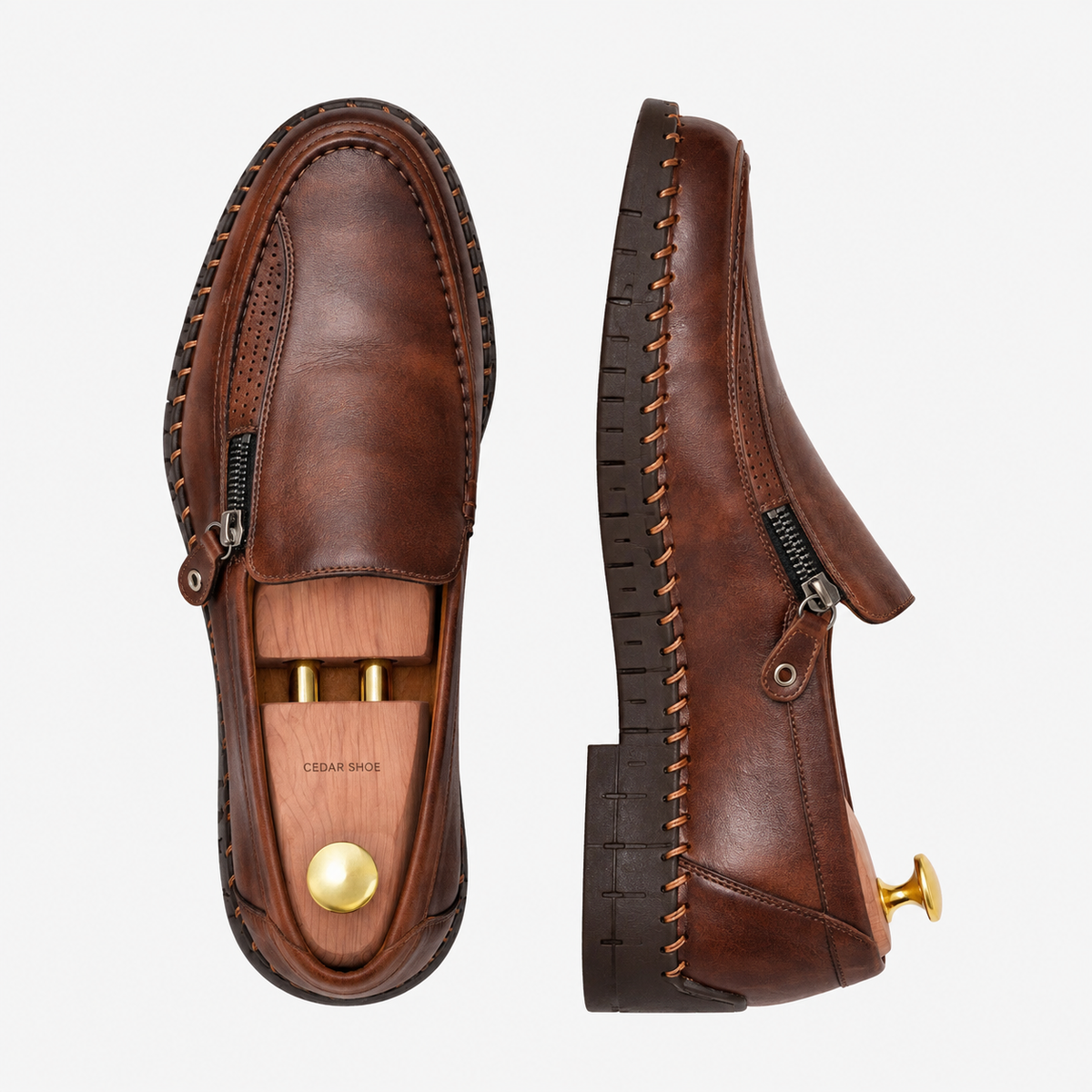 Klassieke leren mocassins