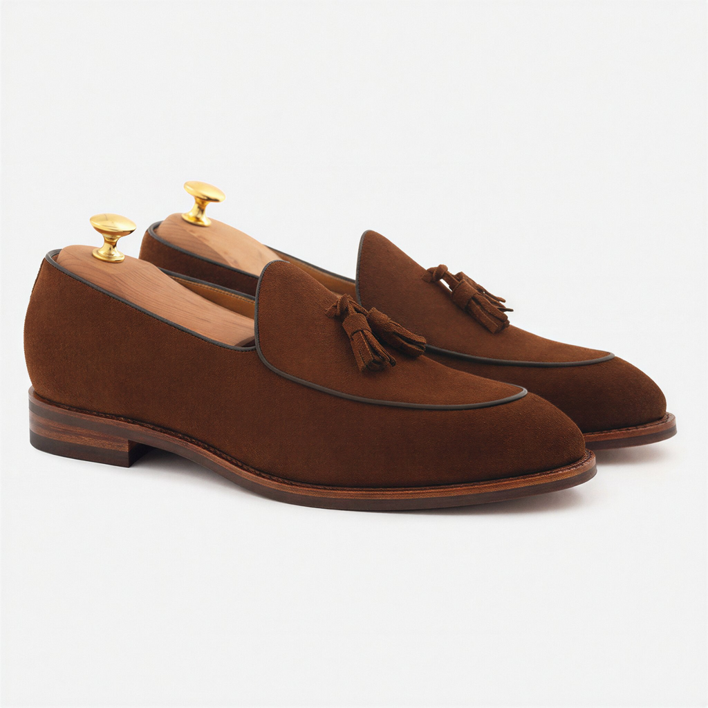 Perry Belgian Loafers voor heren in waterafstotend suède